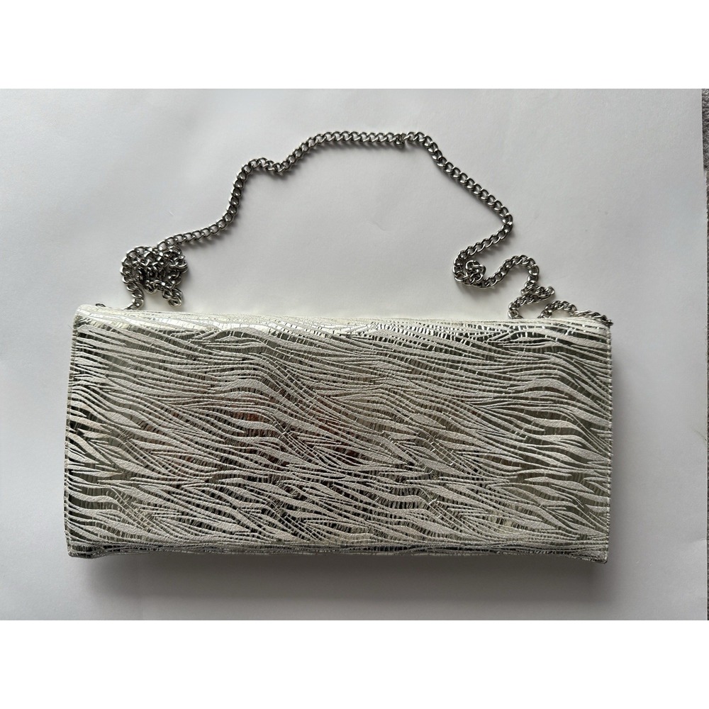 Vintage Fatto a Mano Carlos Falchi Silver Handbag / Handmade Shoulder Clutch - Picture 2 of 10